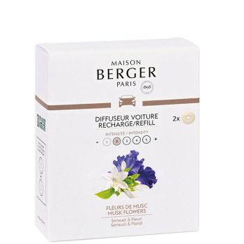 Maison Berger Paris navulling autoparfum musk flowers 2 stuks