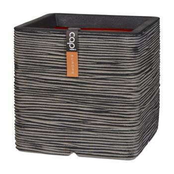 Capi nature rib nl kunststof plantenbak 30x30x30 cm antraciet