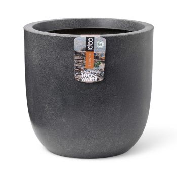 Capi waste bol smooth nl kunststof bloempot 43x41 cm terrazzo grijs