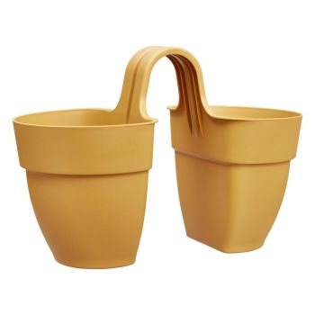 Elho Vibia Campana bloempot tweeling 21 cm honinggeel