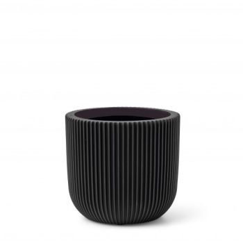 Capi nature groove indoor bol bloempot 9x8 cm zwart