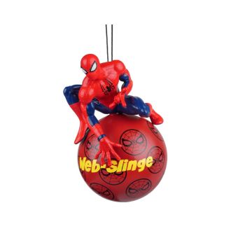 Kurt S. Adler kunststof kerstbal - disney marvel spiderman 12cm rood 1 stuks