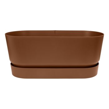 Elho Greenville terrace Trough kunststof bloembak 60 gemberbruin