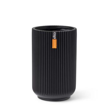 Capi nature groove indoor hoog vaas 17x27 cm zwart