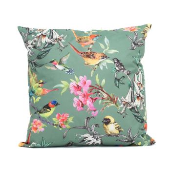 Anna's Collection buitenkussen vogels 45x45cm groen