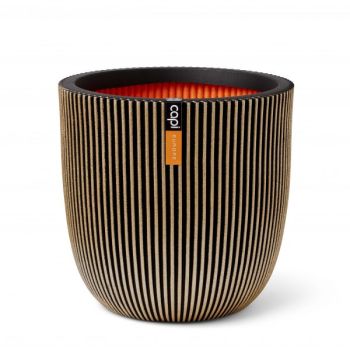 Capi nature groove nl bol bloempot 43x41 cm zwart goud