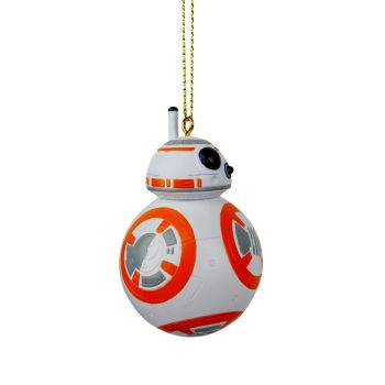 Kurt S. Adler kunststof kerstbal - star wars bb-8 8cm wit, oranje 1 stuks
