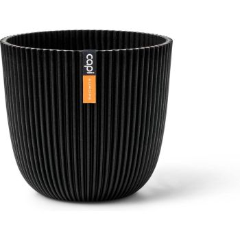 Capi 'made with' groove bol bloempot 13x12 cm zwart