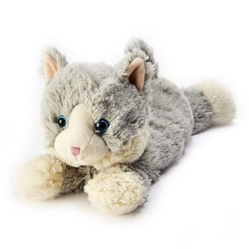 Warmies knuffel kat 30cm grijs, wit
