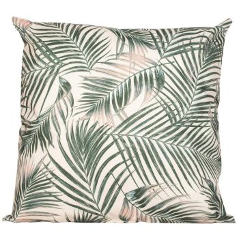 Anna's Collection buitenkussen palmblad 60x60cm groen