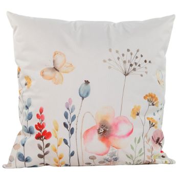 Anna's Collection buitenkussen veldbloemen 60x60cm multi