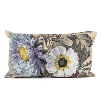 Anna's Collection buitenkussen boeket bloemen 30x50cm multi