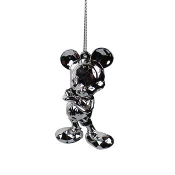 Kurt S. Adler kunststof kerstbal Disney 100 jaar Mickey Mouse 8cm zilver