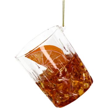 HD Collection glazen kerst ornament - cocktail 7.5cm bruin 1 stuks