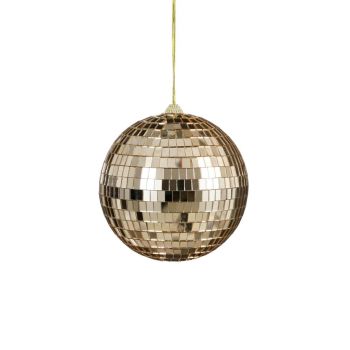 Mica Decorations kunststof kerstbal - discobal 15cm champagne 1 stuk