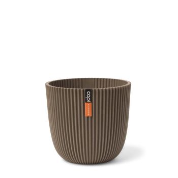 Capi nature groove bol bloempot 21.5x20 cm warme taupe