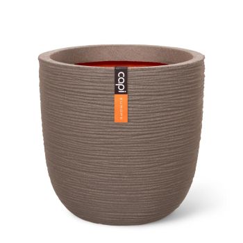 Capi nature bol rib nl kunststof bloempot 54x52 cm warme taupe