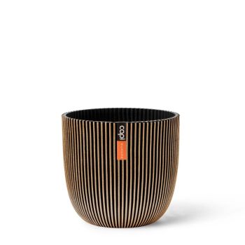 Capi 'made with' groove bol bloempot 25x23 cm zwart goud