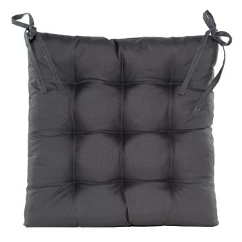 Anna's Collection zitkussen gewatteerd 38x38cm antraciet