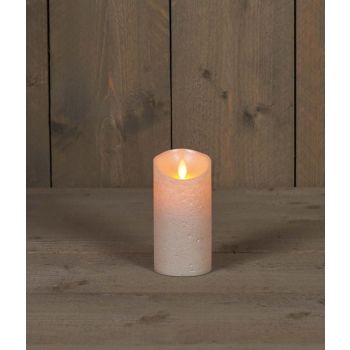 Anna's Collection LED kaars vlam effect rustiek 7,5x15cm parel 1 stuk