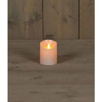 Anna's Collectie LED-kaars met rustieke vlam effect 7.5x10cm parel 1 stuk