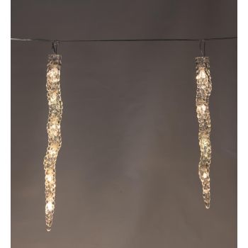 Anna's Collection LED koppelbare ijspegelverlichting 30cm 50 lampjes 3m, warm wit