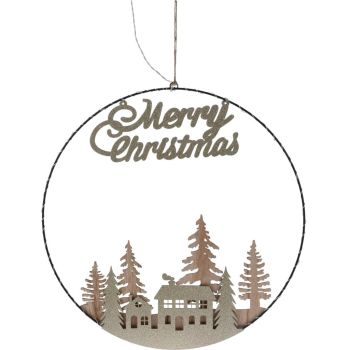 LED ring met dorpje goud Ø 40cm