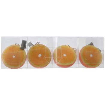 Decoris tafelkleedgewicht polyresin sinaasappel 5x5x3cm oranje