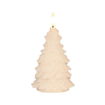 Anna's Collectie LED-kaars 3D-vlam kerstboom 9,5x20cm wit 1 stuks