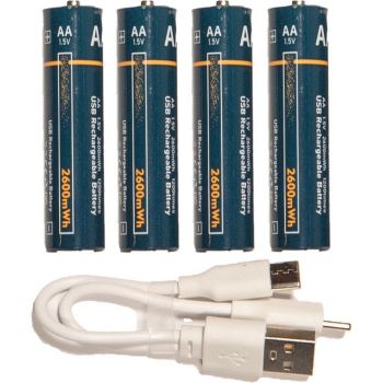Anna's Collection 4-pack USB-oplaadbare AA batterijen 2600 mAh