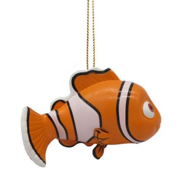 Kurt S. Adler kunststof kerstbal - disney pixar nemo 7cm oranje, wit 1 stuks