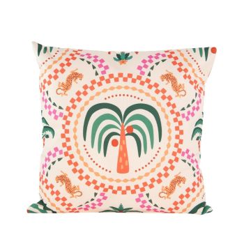 Anna's Collection buitenkussen palmboom 45x45cm multi