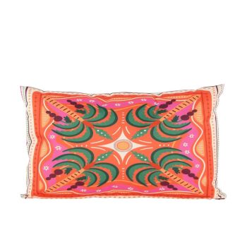 Anna's Collection buitenkussen palmboom 30x50cm oranje