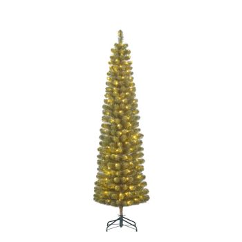 Black Box Trees Charlton - smalle kunstkerstboom met verlichting groen 2,15m x 56cm