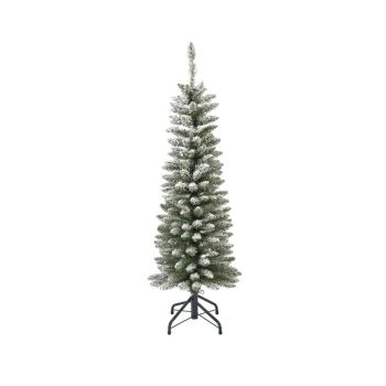 Everlands Pencil pine - smalle kunstkerstboom met sneeuw groen, wit 1,8m x 50cm