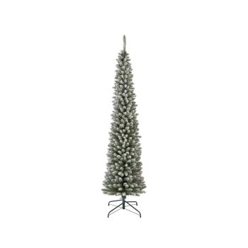 Everlands Pencil pine - smalle kunstkerstboom met sneeuw groen, wit 2,1m x 60cm