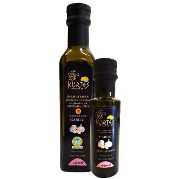 Kurtes fles delicatessen olijfolie knoflook 250 ml