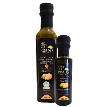 Kurtes fles delicatessen olijfolie orange 100 ml
