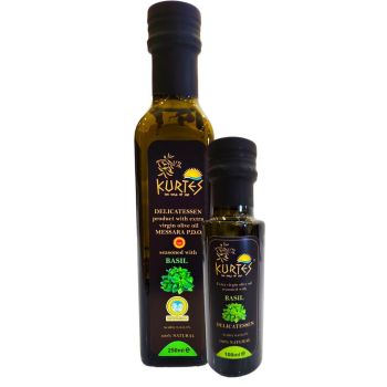 Kurtes fles delicatessen olijfolie basilicum 100 ml