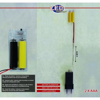 Batterij adapter met transformator 2XAAA 3V IP20