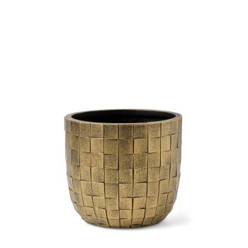 Capi  bol blocks  bloempot Ø24x21cm zwart goud