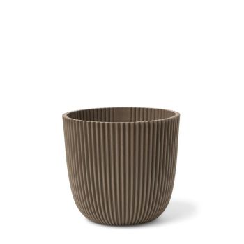 Capi 'made with' bol groove  bloempot Ø28x27cm warme taupe