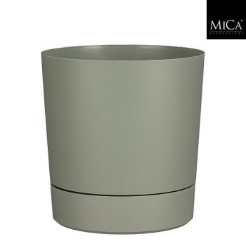 Mica Decorations coco gerecycled kunststof bloempot Ø35x37cm lichtgroen