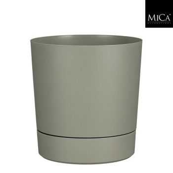 Mica Decorations coco gerecycled kunststof bloempot Ø32.5x34cm lichtgroen