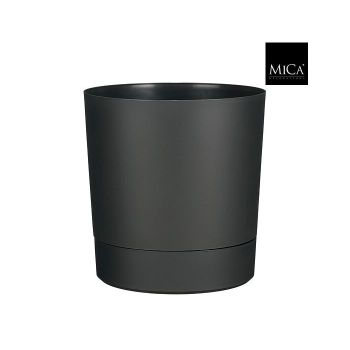 Mica Decorations coco gerecycled kunststof bloempot Ø38x40cm antraciet
