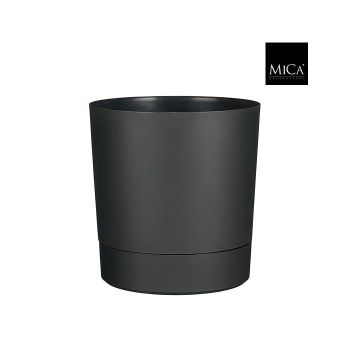 Mica Decorations coco gerecycled kunststof bloempot Ø32.5x34cm antraciet