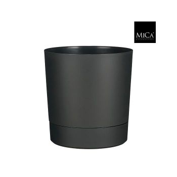 Mica Decorations coco gerecycled kunststof bloempot Ø35x37cm antraciet