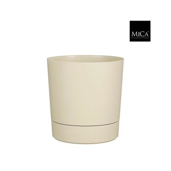Mica Decorations coco gerecycled kunststof bloempot Ø17.5x18.5cm beige