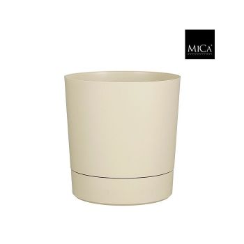 Mica Decorations coco gerecycled kunststof bloempot Ø28x29.5cm beige