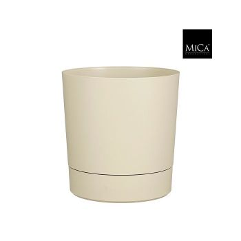 Mica Decorations coco gerecycled kunststof bloempot Ø32.5x34cm beige